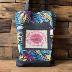 Tote Bag Tu vocacion inspira hojas tropical petroleo