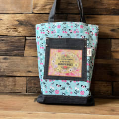 Tote Bag Tu vocacion inspira celeste florecitas 0