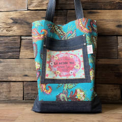 Tote Bag AEIOU la mejor tia eres tu turquesa paisley 0