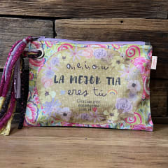 Estuche XL aeiou la mejor tia eres tú lila