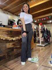 Calza flare suplex brasileño negro pretina alta 1