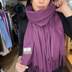 Bufanda cashmere ciruela