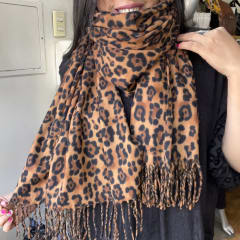 Bufanda Cashmere animal print leopardo camel 2