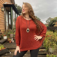 Tejido hilo mur panal terracota 0