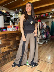 Palazzo Kisu Dalia viscosa lino cafe negro