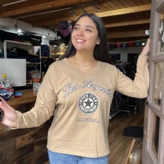 Polera Los Angeles California beige