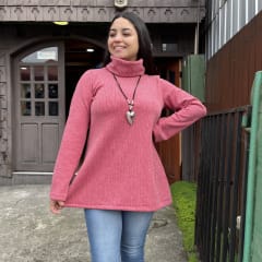 Poleron Paola cachemira rosa velvet