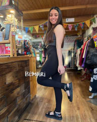 Calza pitillo lanilla extra gruesa negro pretina alta 0