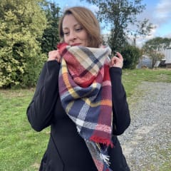 Maxibufanda escocesa rojo azul amarillo
