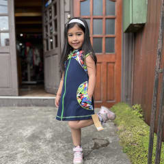 Vestido kisu niña cierre capucha marino verde roma