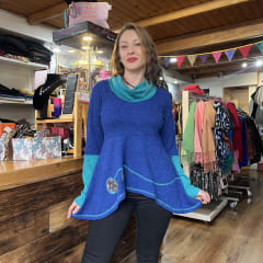 Poleron Kisu Futrono azul