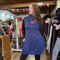 Vestido kisu Meli globo azul sin mangas