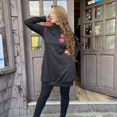Vestido kisu Meli globo negro sin mangas