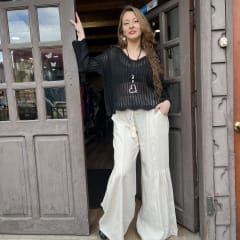 Tejido crop hilo negro