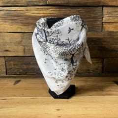 Pañuelo seda 70*70 cms bosque blanco y negro 0