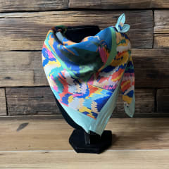 Pañuelo seda 70*70 cms leopardo selva tropical fluor 0