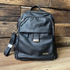 Mochila Lilás negro ecocuero 0