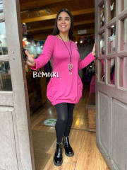 Vestido globo rosado suave lanilla 2