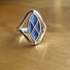 Anillo plata 925 azul lapidado #22