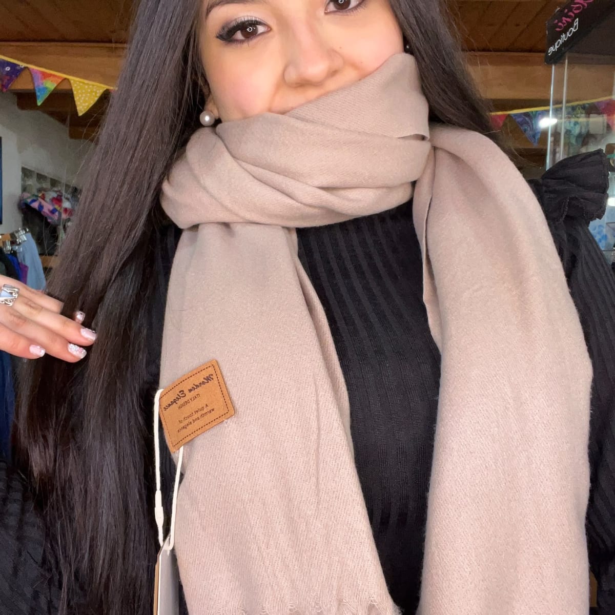 Bufanda cashmere Italy taupé cl1