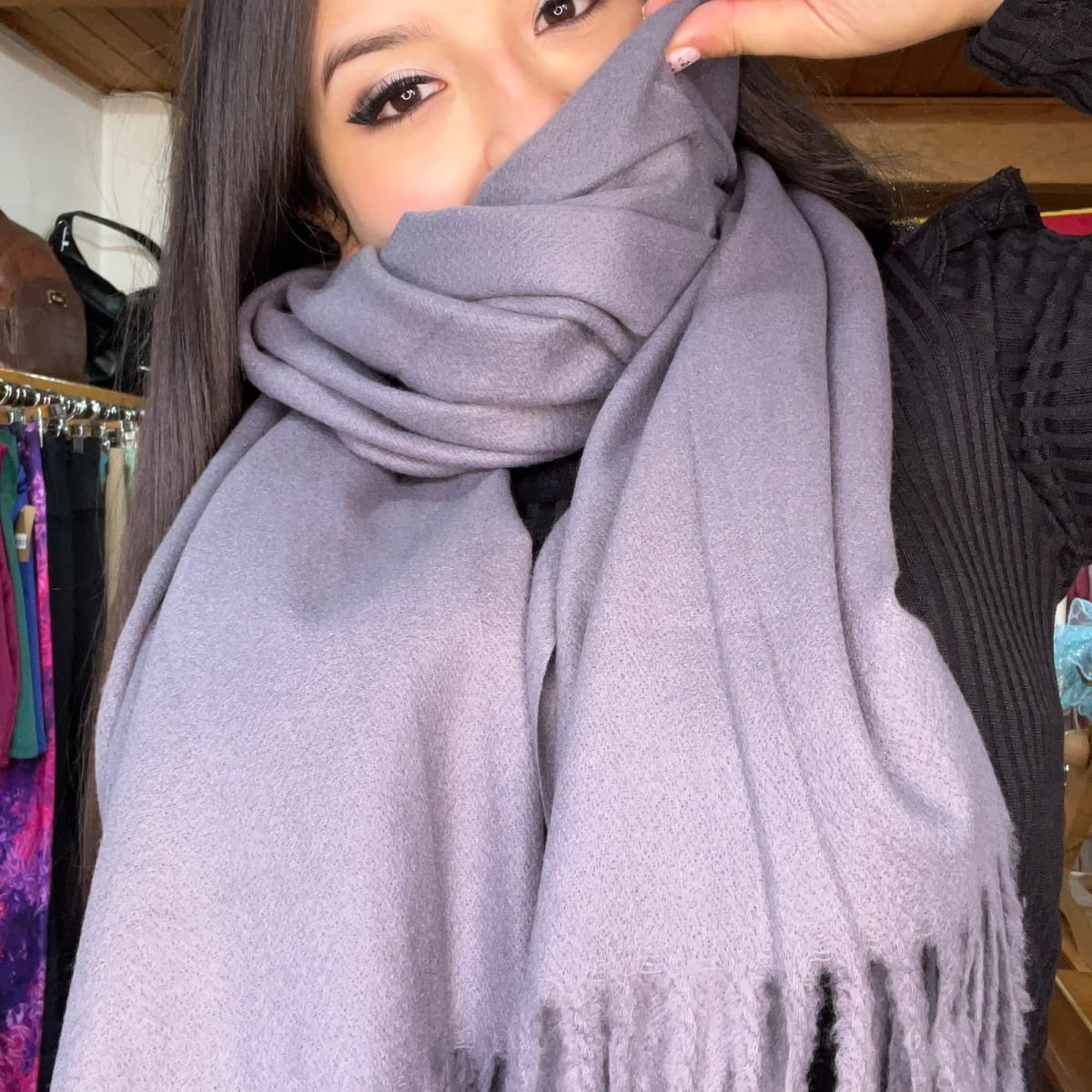 Bufanda cashmere Italy gris1