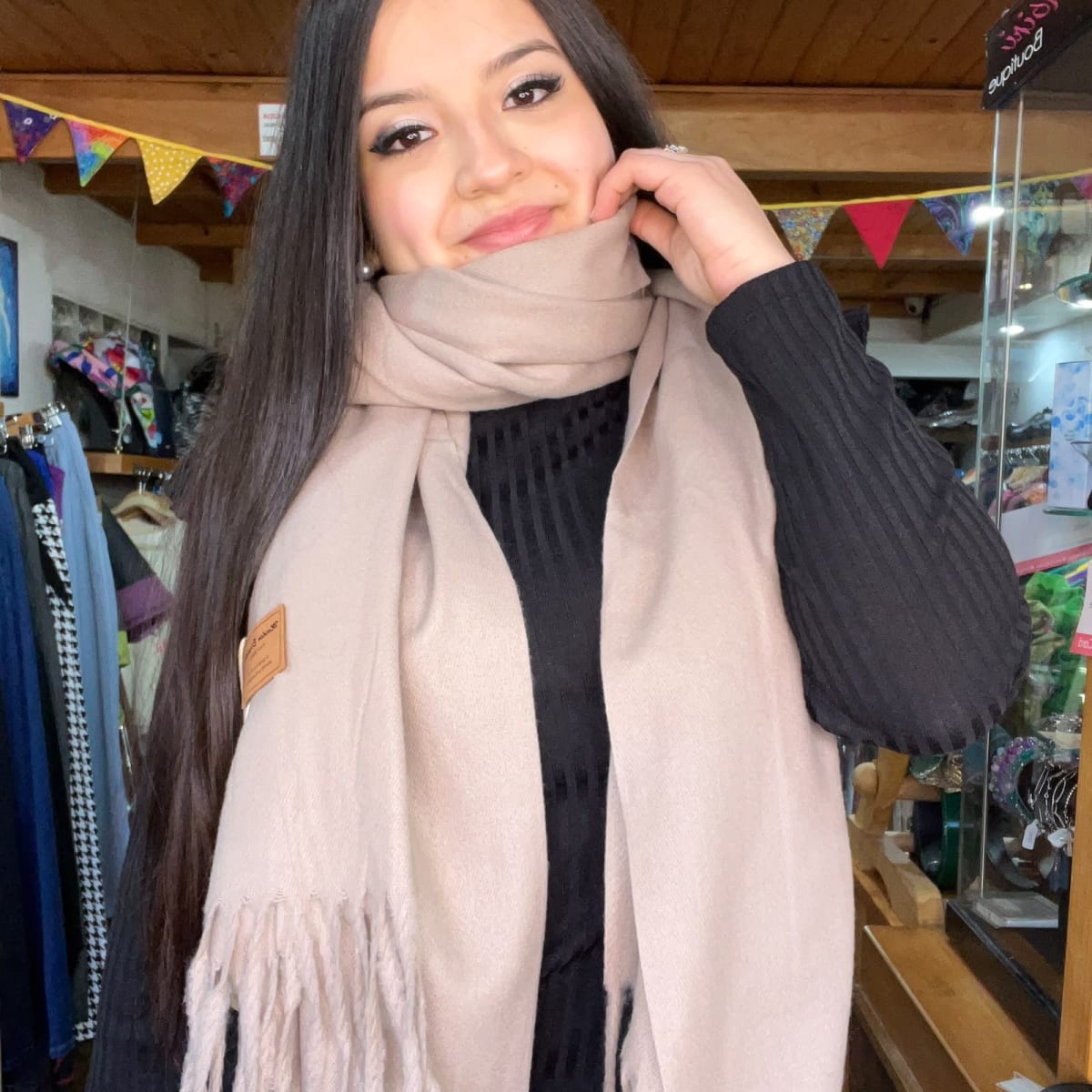 Bufanda cashmere Italy taupé cl2
