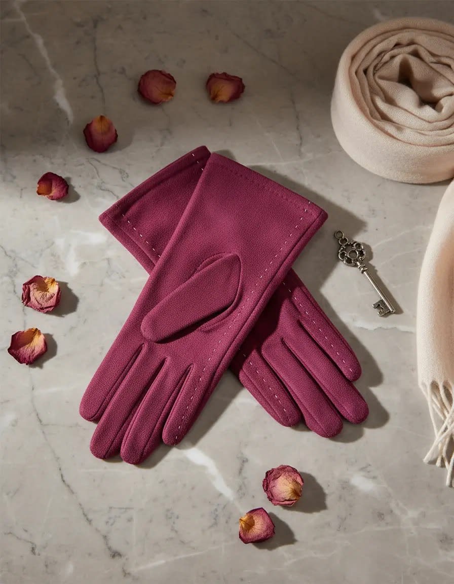 Guante gamuzado burdeo1
