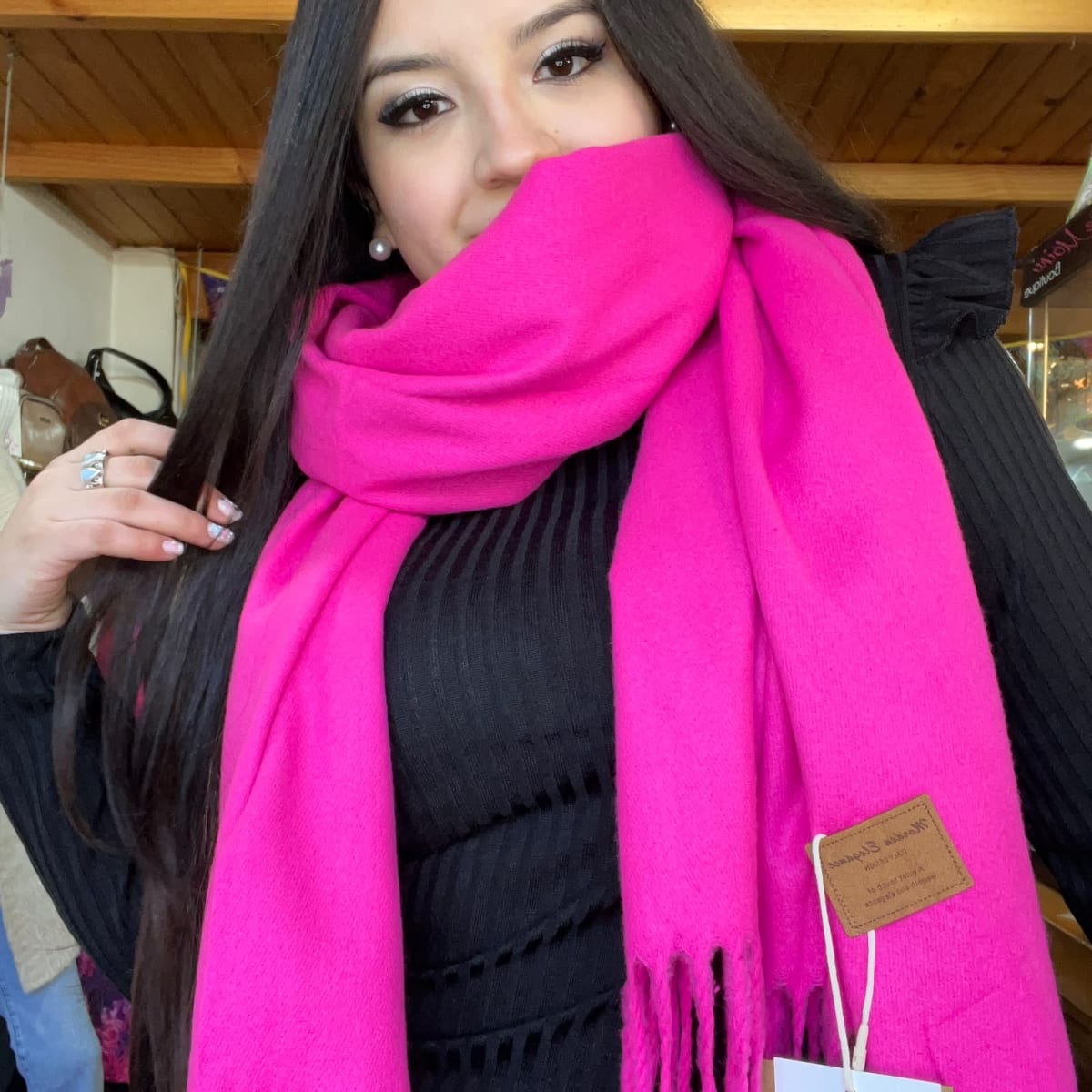 Bufanda cashmere Italy fucsia1