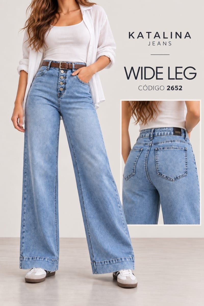 Jeans KJ 2652 wide leg celeste1