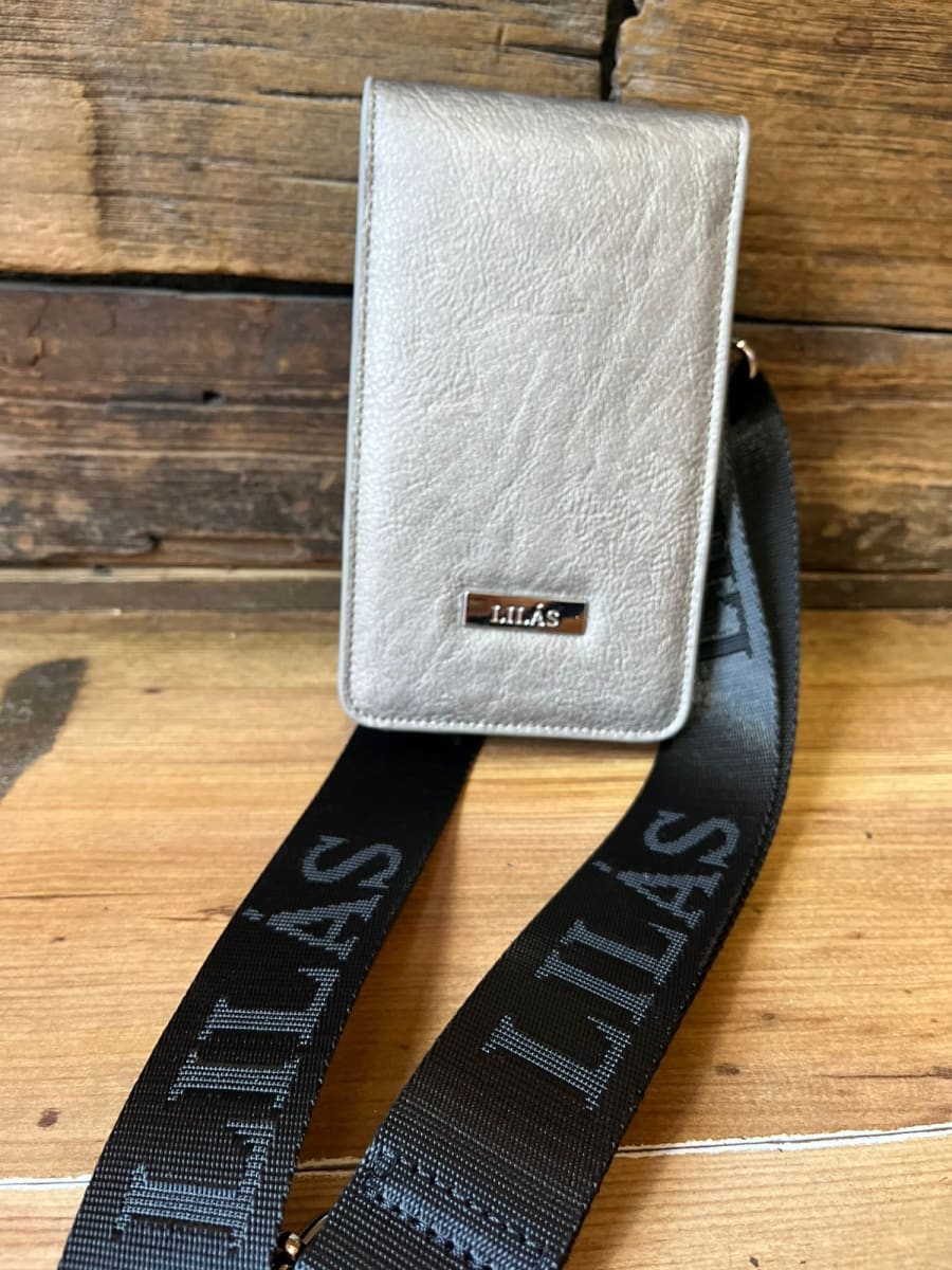 Porta celular tarjetero Lilas gris1