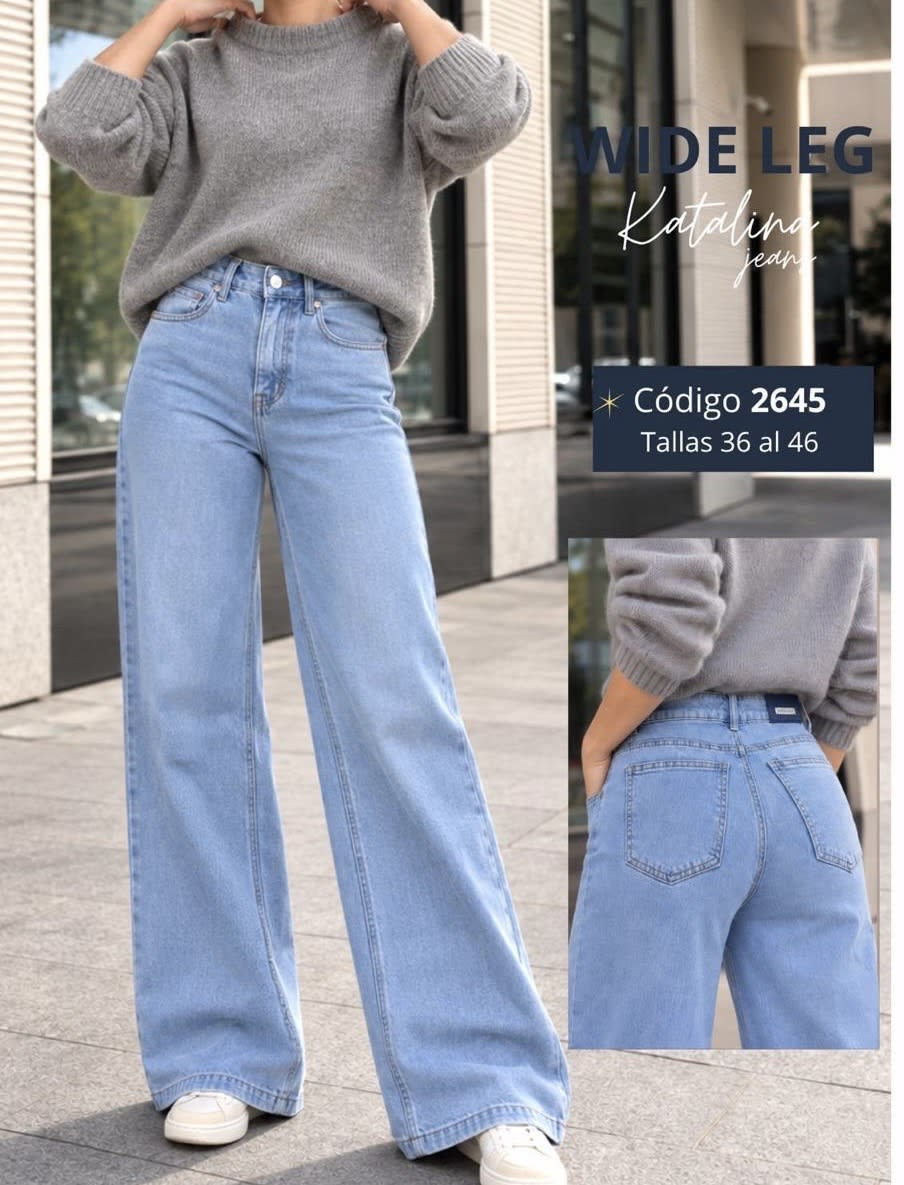 Jeans KJ 2645 Wide leg celeste2