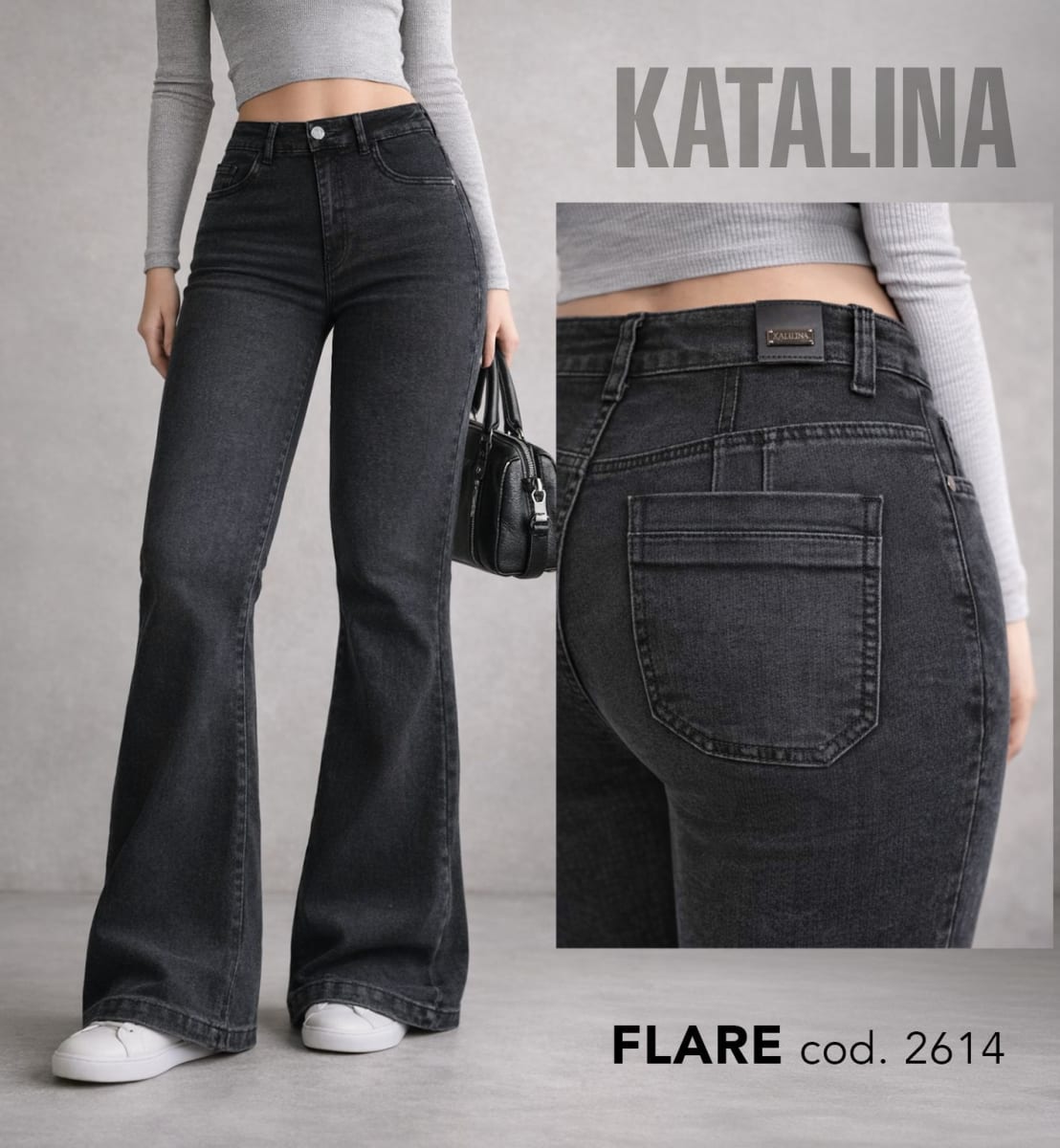Jeans KJ 2614 flare grafito1