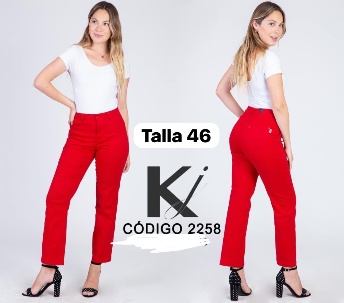 Jeans KJ 2258 rojo recto con bolsillos1