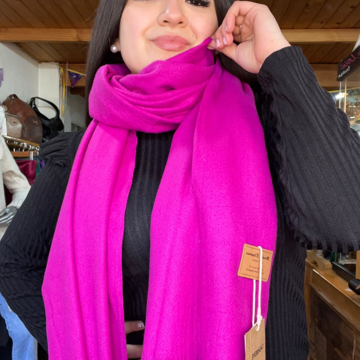 Bufanda Cashmere Italy magenta2