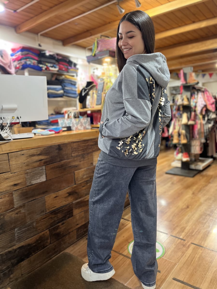 Poleron algodon gris con cierre foil espalda1