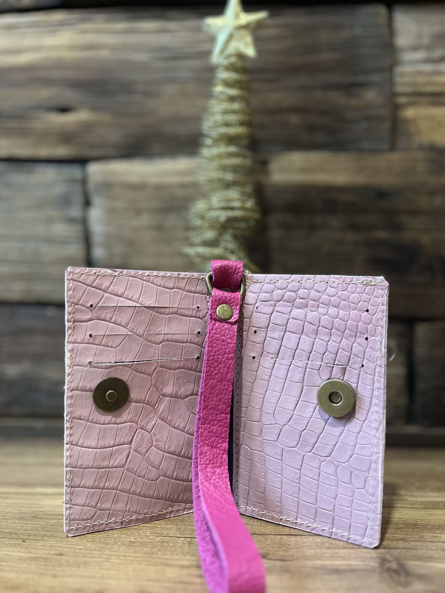 Billetera mini cuero corazon alado rosado fucsia 2 cuerpos2