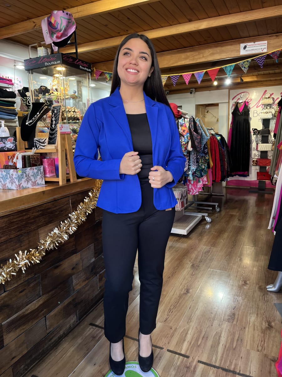 Blazer con boton algodon azul rey2
