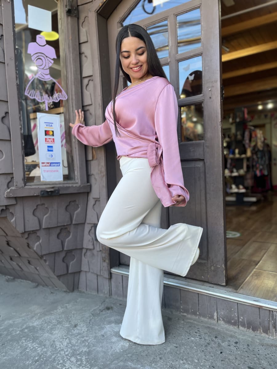 Blusa Pamela envolvente multiforma palo rosa gasa bambula3