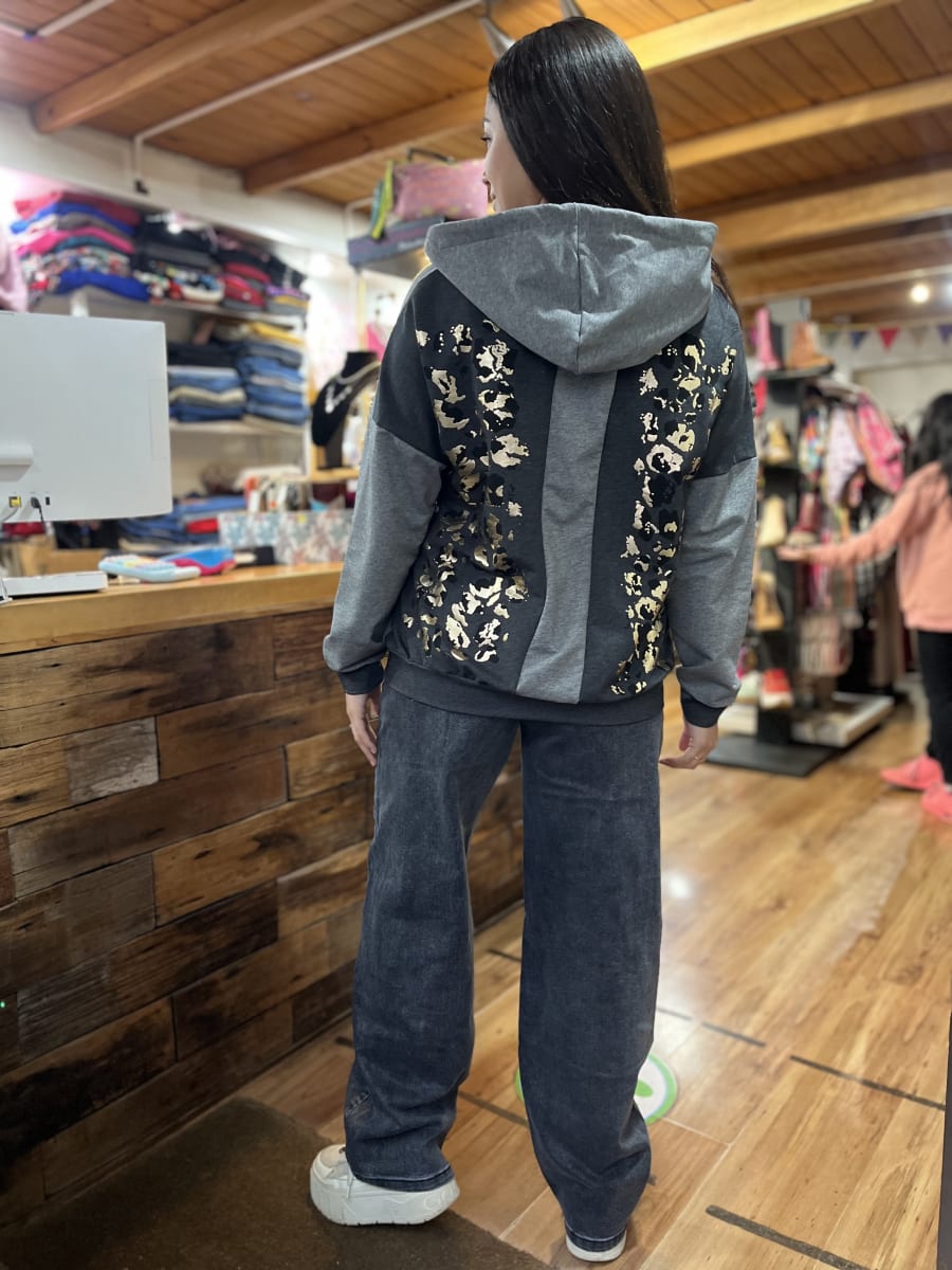 Poleron algodon gris con cierre foil espalda4