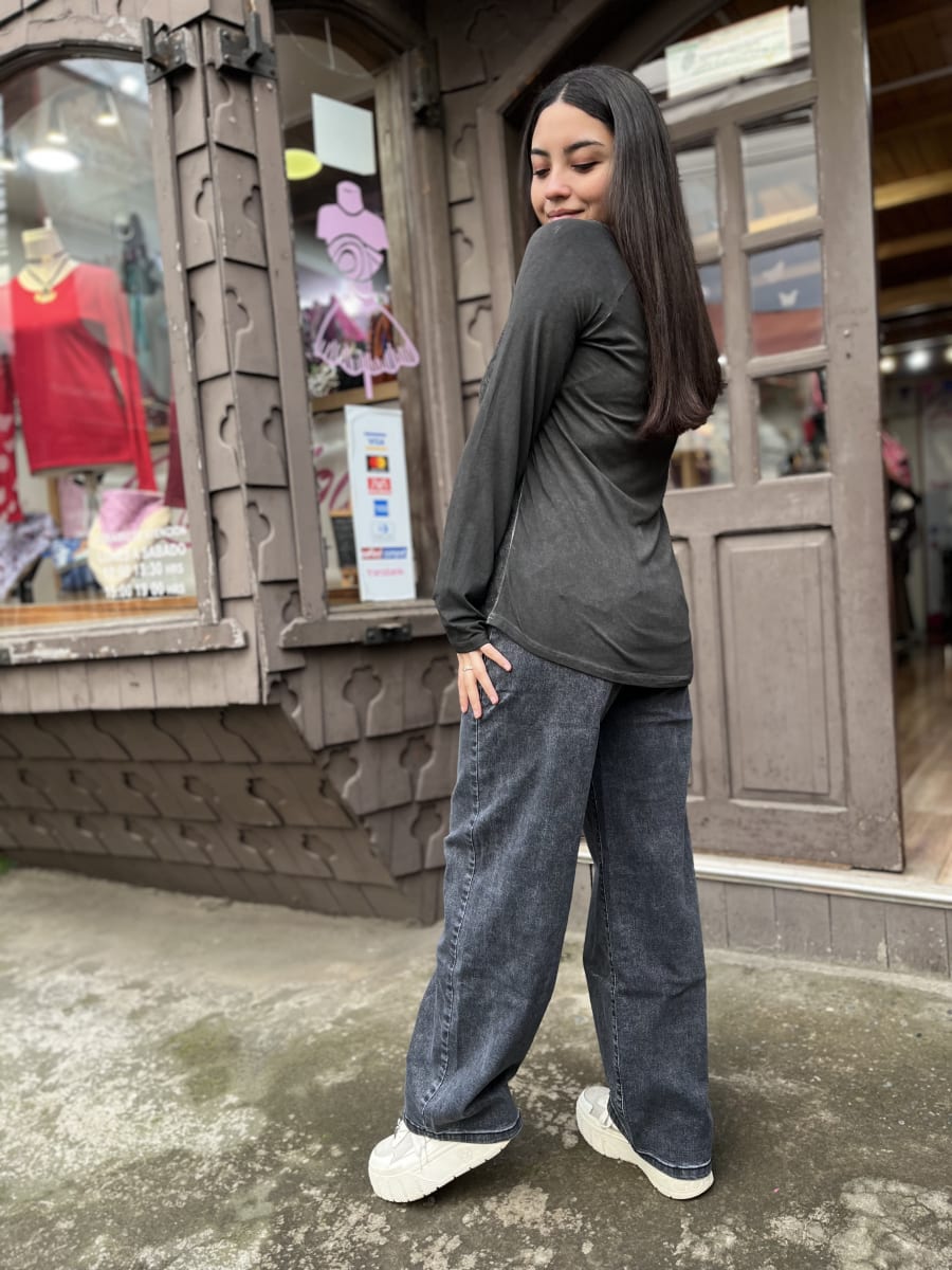 Polera algodon marengo deslavada diseño manga larga2