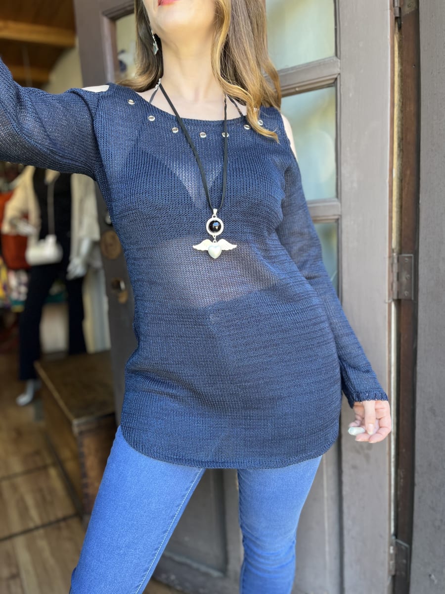 Sueter hilo seda hombros descubiertos1