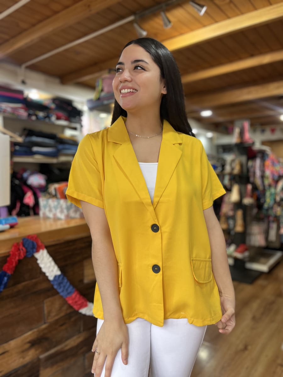 Blazer amarillo manga corta1