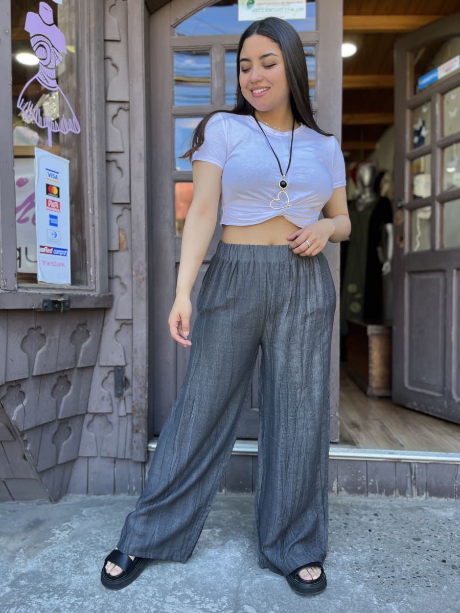 Palazzo crepé marengo jeans pretina elasticada1