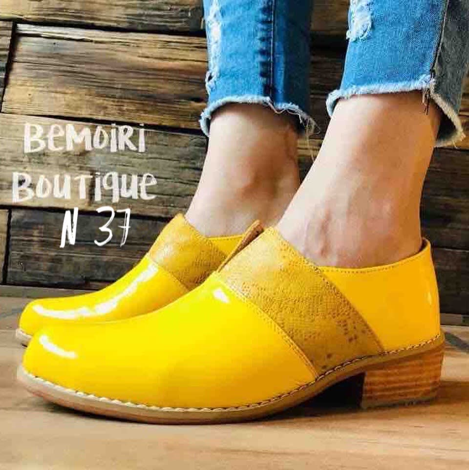 Zapato cuero richatto amarillo1