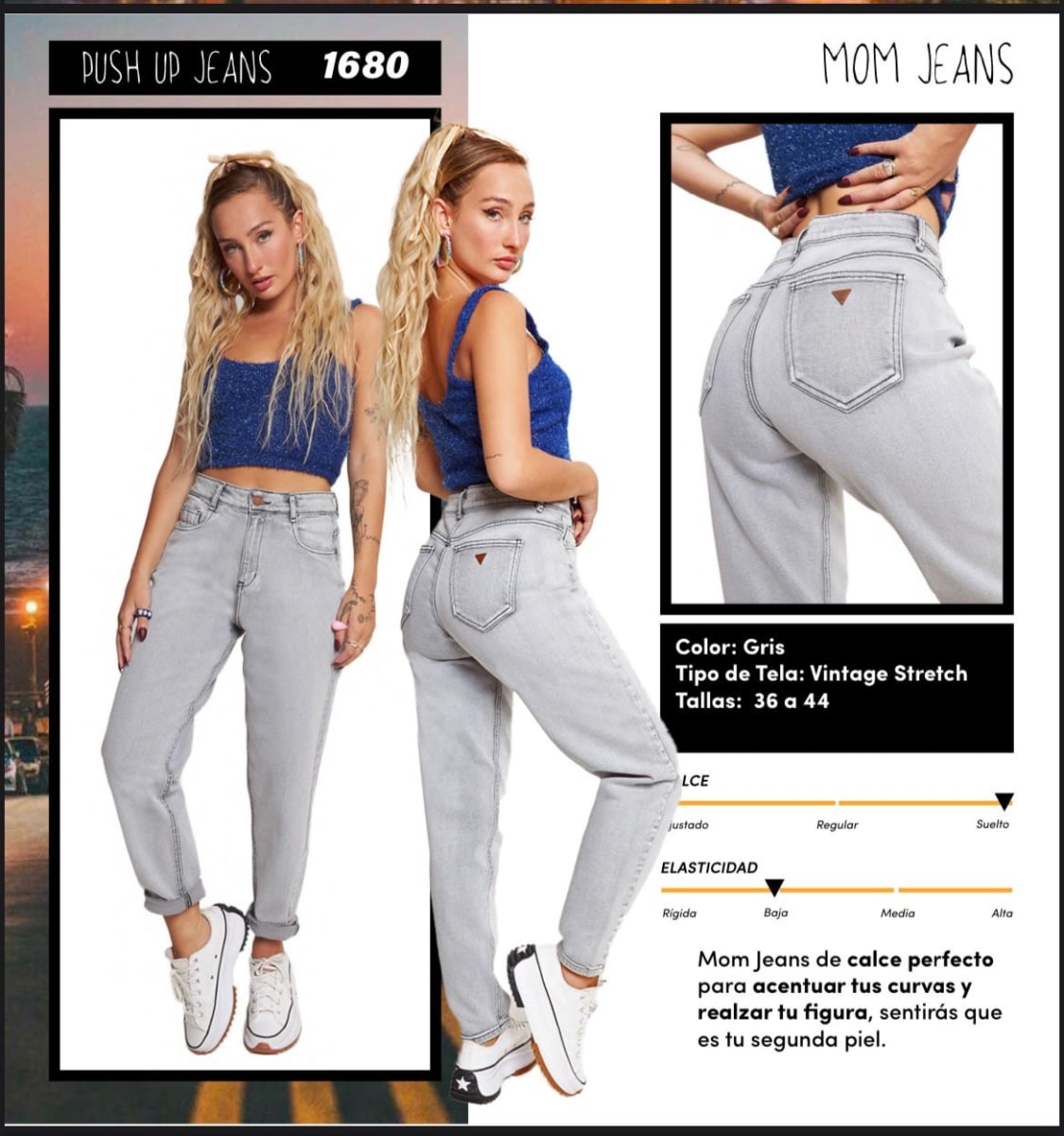 Jeans Paradise 1680 Mom gris1