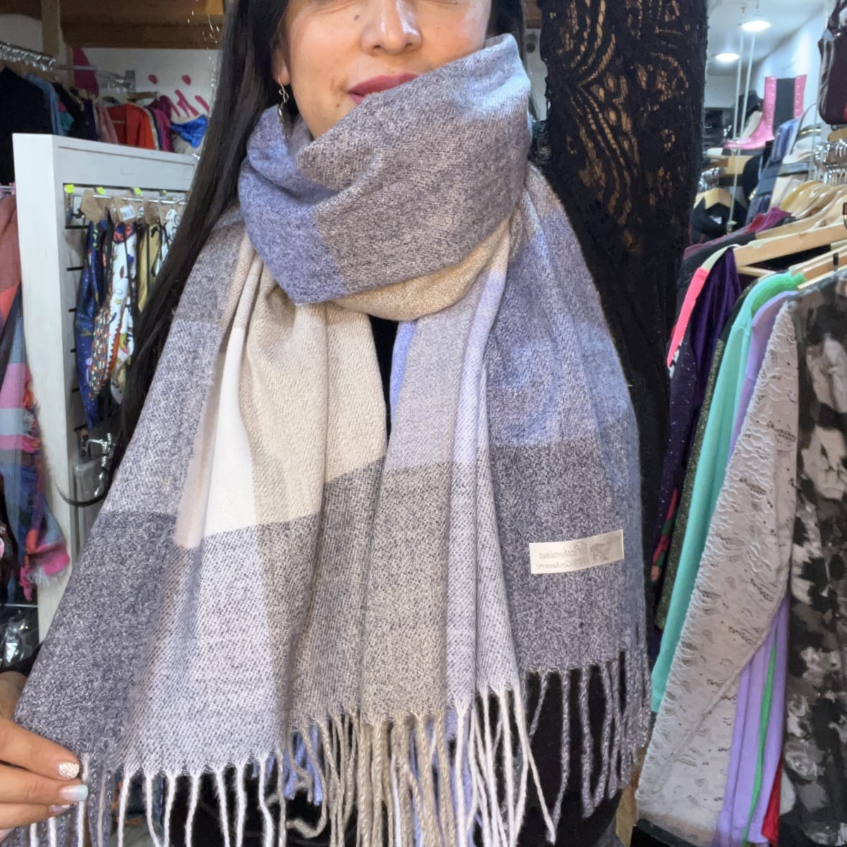 Bufanda cashmere escocesa tonos azules1