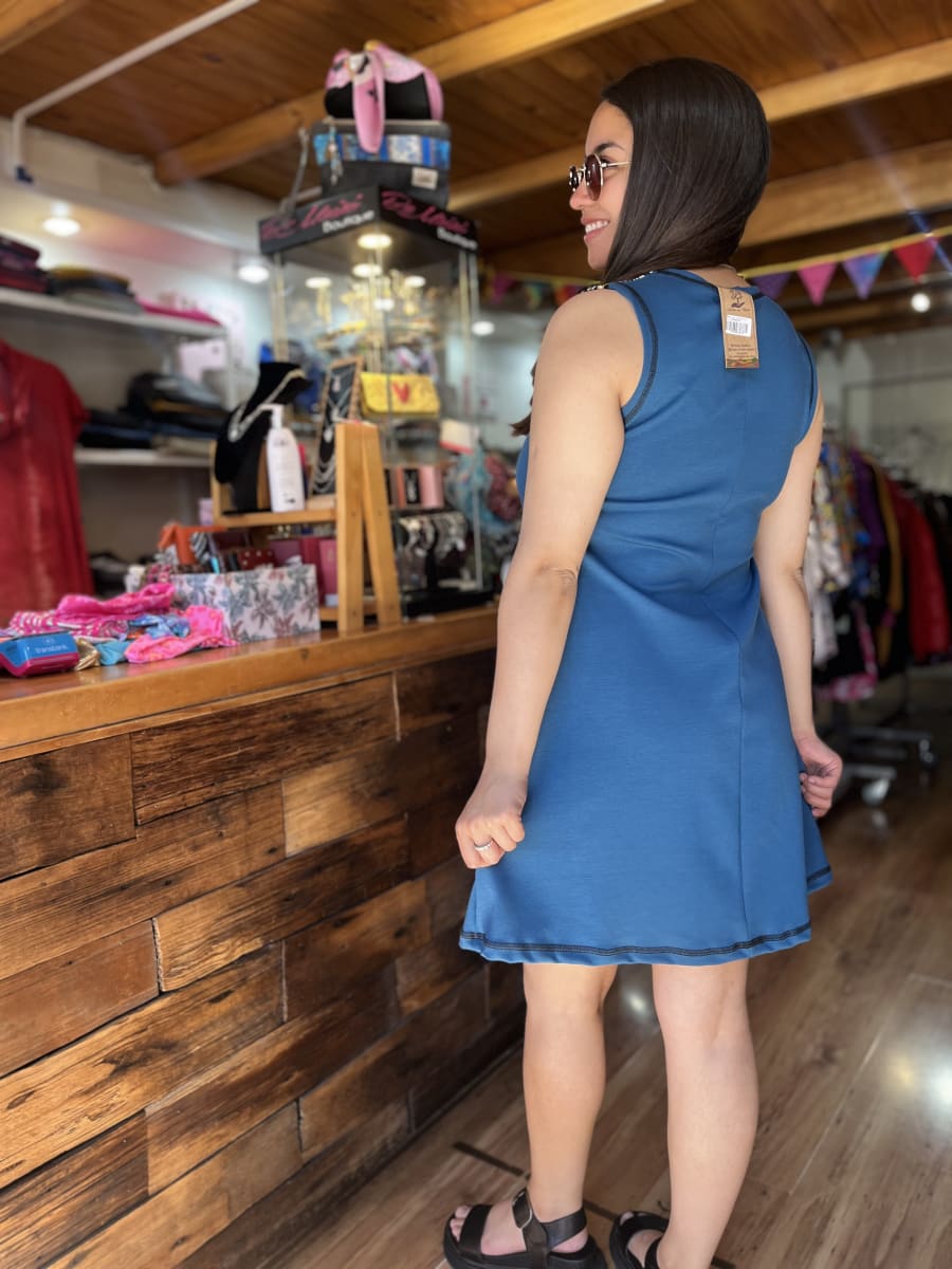 Vestido kisu Lulú azul con bolsillos3