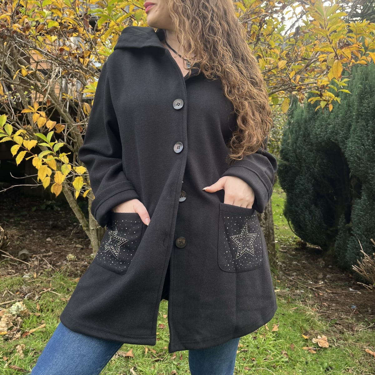Chaqueta paño negro con estrella y botones2