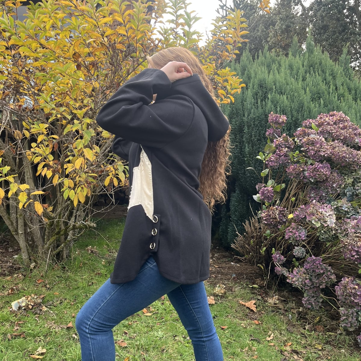 Chaqueta paño negro estrella y cierre3