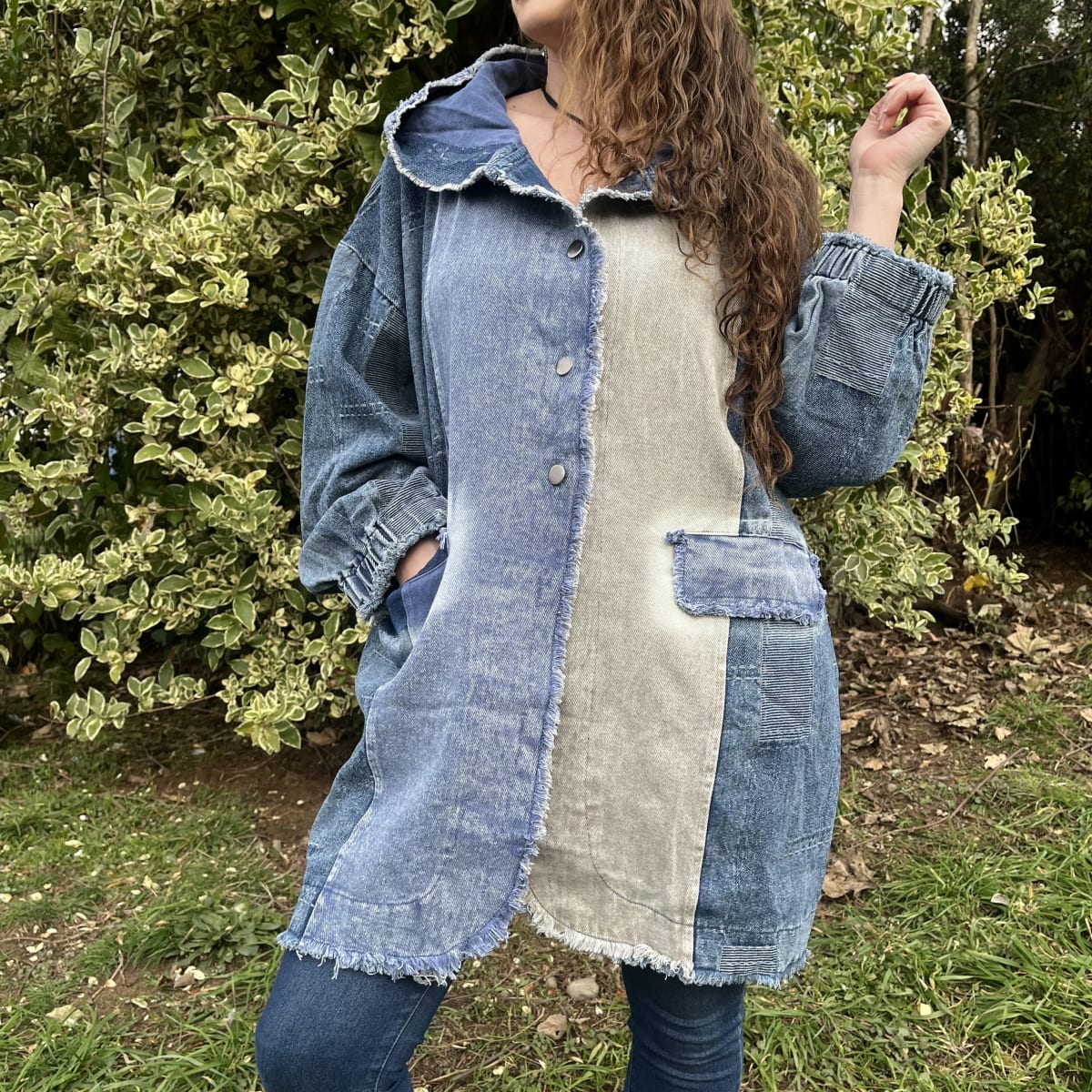 Chaqueta denim bicolor azul gris5